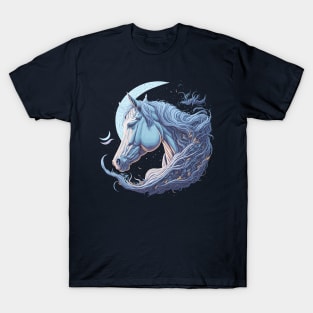 White Horse At Night Time T-Shirt